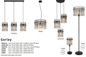 Veioza, lampa de masa design modern GORLEY negru, fumuriu
