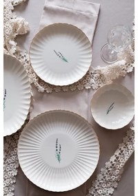 Set veselă 27 piese, porțelan, alb/auriu