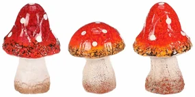Decorațiuni de toamnă Set de ciuperci dinceramică, 3 bucăți