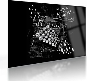 Tablou pe sticlă - Desen în stilul lui Banksy (70x50 cm)