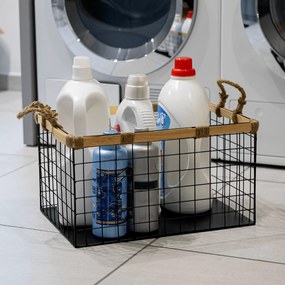 Coş metalic multifuncţional, negru, PANFIL