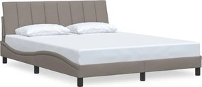 vidaXL Cadru de pat fără saltea, Hanko, gri taupe, 160x200 cm, textil