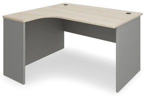 Birou de coltar SimpleOffice 140 x 120 cm, stanga, stejar deschis / gri