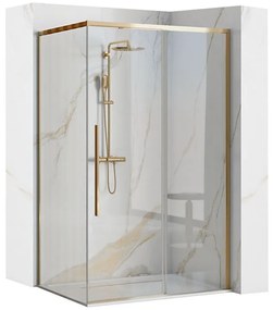 Cabina de dus SOLAR cu cadita neagra 100x80 cm auriu