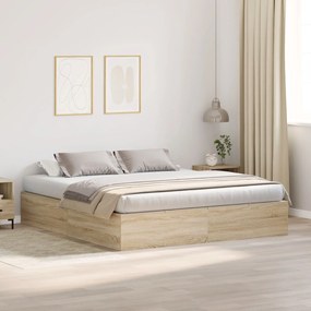 vidaXL Cadru de pat Stejar sonoma 200 x 180 x 31.5 cm Lemn compozit