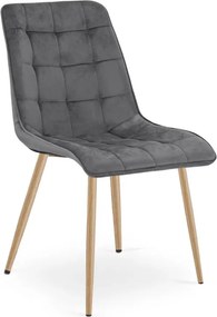 Scaun de masa SPLIT VELVET, gri inchis