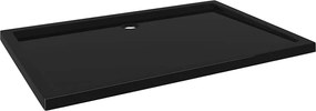 vidaXL Cădiță de duș dreptunghiulară din ABS, negru, 80x120 cm