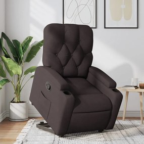 vidaXL Fotoliu rabatabil cu ridicare pe verticală, maro închis, textil
