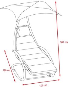 Șezlong relaxant/balansoar de grădină Avenberg ARIEL