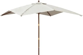 vidaXL Umbrelă de grădină stâlp din lemn, nisipiu, 300x300x273 cm