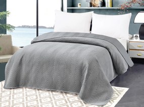 Cuvertura de pat din catifea gri cu model ARROW VELVET Dimensiune: 200 x 220 cm