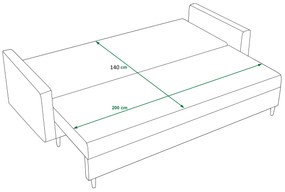 Canapea două locuri Aura (Gri). 1056633