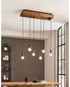 Eglo 43592 - Lustră pe cablu WOOTTON 6xE27/40W/230V