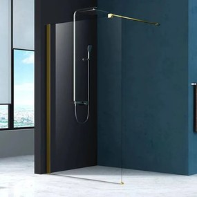 Paravan de dus tip Walk-in Fluminia Foxy auriu periat 100x200 cm Easy Clean