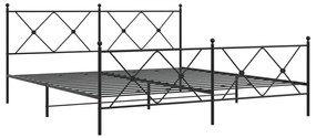 376525 vidaXL Cadru pat metalic cu tăblii de cap/picioare, negru, 183x213 cm