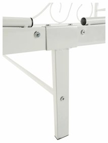 Pat metalic cu baldachin, alb, 90x200, ADELISA