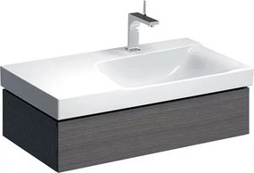 Dulap baza pentru lavoar cu blat suspendat sifon dreapta Geberit Xeno2 gri 1 sertar 88 cm