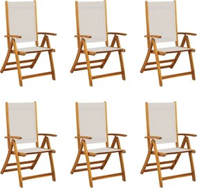 vidaXL Scaune de grădină pliabile 6 buc. lemn masiv acacia & textilenă