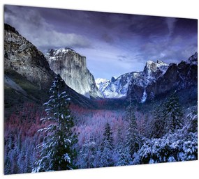 Tablou cu peisaj montan  iarna (70x50 cm), în 40 de alte dimensiuni noi