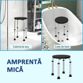 Homcom Scaun Dus – Reglabil, Antialunecare, Alb | Aosom Romania