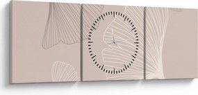 Tablou - Frunze bej N⁰6 (cu ceas) (90x30 cm)
