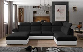 Canapea modulara extensibila cu spatiu pentru depozitare, 336x102x216 cm, Evanell L01, Eltap (Culoare: Negru / Sawana 14)