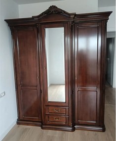 Dulap lemn masiv Briston 3 usi 2 sertare: L 178 x A 65 x H 233 cm