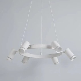 Lustra LED suspendata cu 6 spoturi directionabile, Laser alb