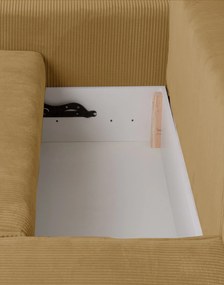 Canapea extensibila cu trei locuri cu taburet SMART SET, mustar