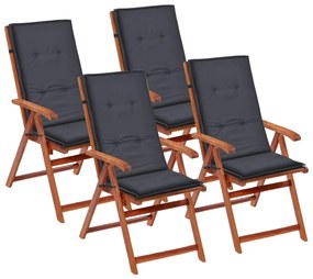 vidaXL Perne pentru scaun de grădină, 4 buc, antracit, 120x50x3 cm