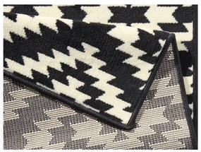 Covor tip traversă Hanse Home Basic Nordic, 80x250 cm, negru-alb