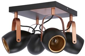 Spot ANICA 4xE14/40W/230V negru/cupru