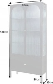 Vitrina moderna din metal si sticla Paris 180cm negru