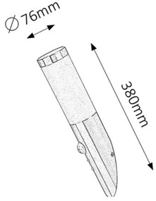 Aplică de exterior cu senzor INOX TORCH 1xE27/25W/230V IP44 Rabalux 8266