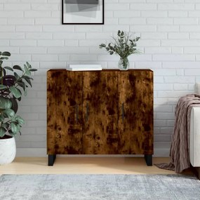 vidaXL Dulap, stejar fumuriu, 90x34x80 cm, lemn compozit
