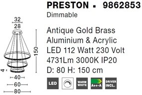 Lustra LED dimabila, design modern PRESTON