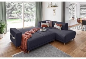 Colțar gri antracit extensibil/cu spațiu de depozitare (cu colț pe partea dreaptă/în formă de ”L”) Classy Sophie – Miuform