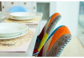 Scaun, ţesătură patchwork/lemn, KIMA NEW TYP 2