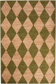 Covor verde/în culoare naturală țesut manual din amestec de iută 120x170 cm Effie Diamond – Flair Rugs