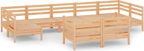vidaXL Set mobilier de grădină, 10 piese, lemn masiv de pin