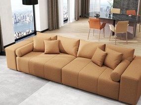 Canapea extensibilă dumonde cu ladă de depozitare si sezut confortabil din spuma high-density, Marbela Enjoy Mango XXL 295x100 cm