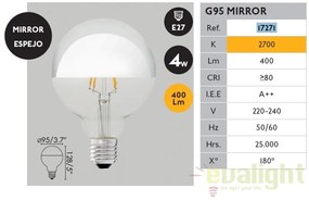 Bec LED decorativ G95 MIRROR E27 4W 2700K 17271