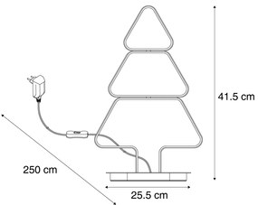 Lampă de masă de design din oțel, brad de Crăciun, inclusiv LED IP44 - Arbre