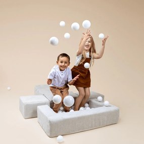 Teren de joacă din spumă crem 6 buc. din catifea reiată înălțime 40 cm 100x35 cm Montessori – Meowbaby