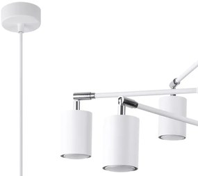 Lustră pe cablu Sollux SL.1206 LEMMI 6xGU10/10W/230V alb