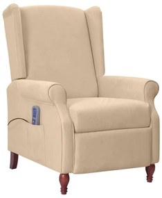 342247 vidaXL Fotoliu de masaj rabatabil, gri taupe, microfibră