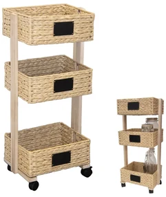 Raft cu 3 cosuri impletite COOK