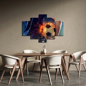 Tablou - Minge de fotbal în flăcări (150x105 cm)