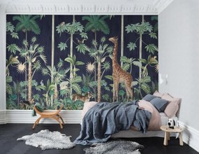 Fototapet, Giraffe's Stroll, Nightfall, Rebel Walls