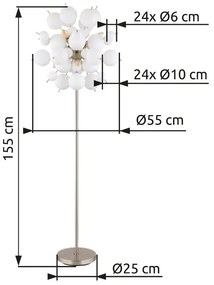 Lampadar design modern UDO 6L nickel/alb